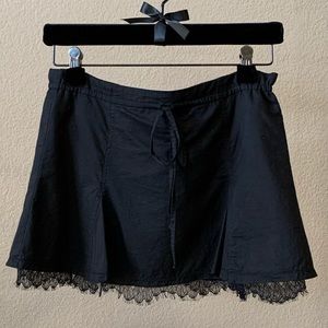 EUC YA-YA COTTON DRAWSTRING LACE LINED MINI SKIRT